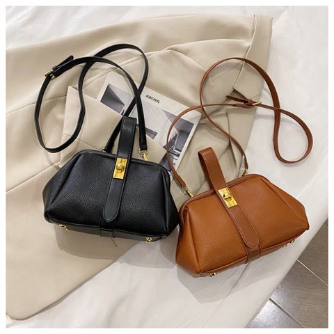 Handytasche mit Schnalle für Damen, elegante Handtasche aus Leder, Umhängetasche