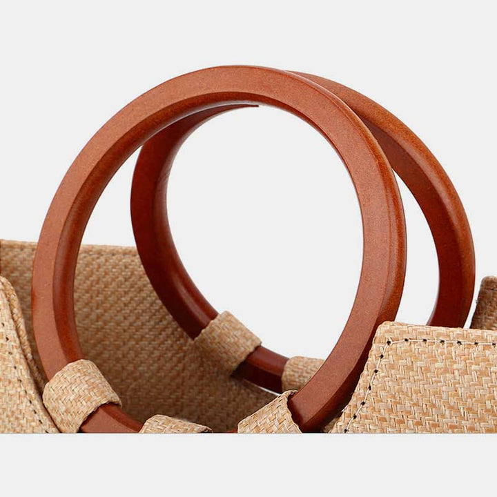 Umhängetasche für Damen, Bohemian-Stil, für Reisen und Strand, Stroh-Schultertasche
