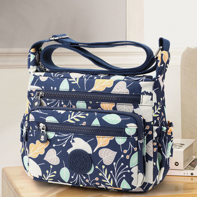 Umhängetasche aus Nylon für Damen, bedruckt, mehrfarbig, strapazierfähige Tasche