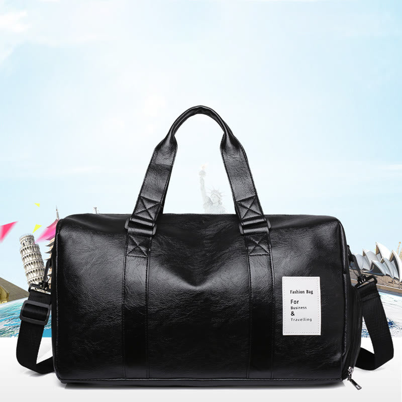 Sport-Fitnesstasche für Damen und Herren, große Reisetasche aus Leder