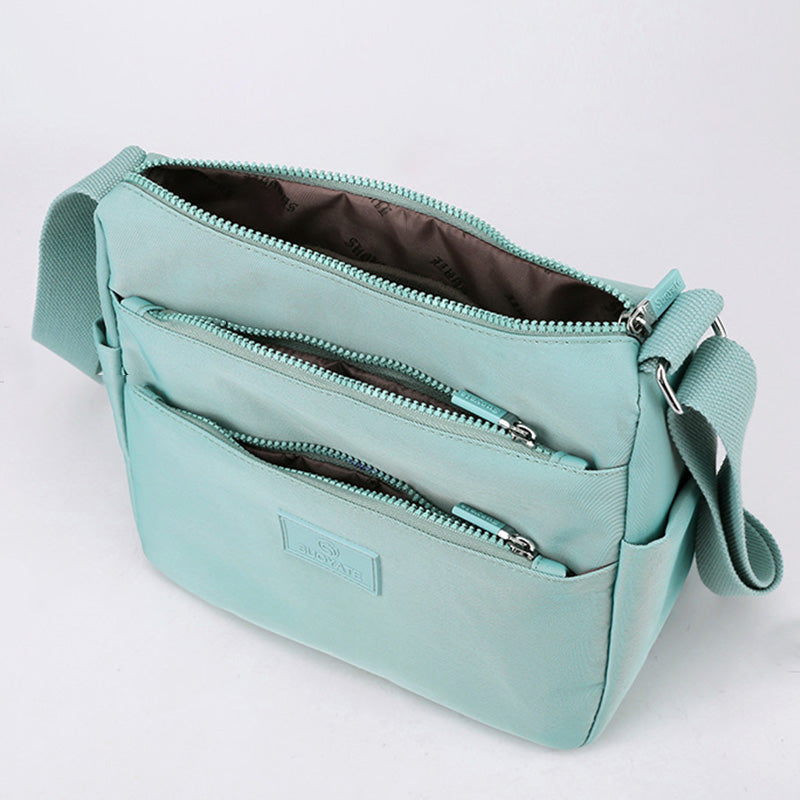 Geräumige Handtaschen mit mehreren Taschen für Damen, einfarbig, lässige Umhängetasche