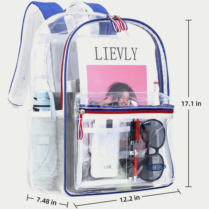 PVC-Rucksack für Erwachsene im Freien, transparente große, durchsichtige Tasche
