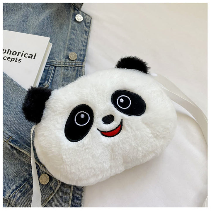 Niedliche Umhängetasche mit Cartoon-Panda-Motiv, Plüschtier, Schultertasche