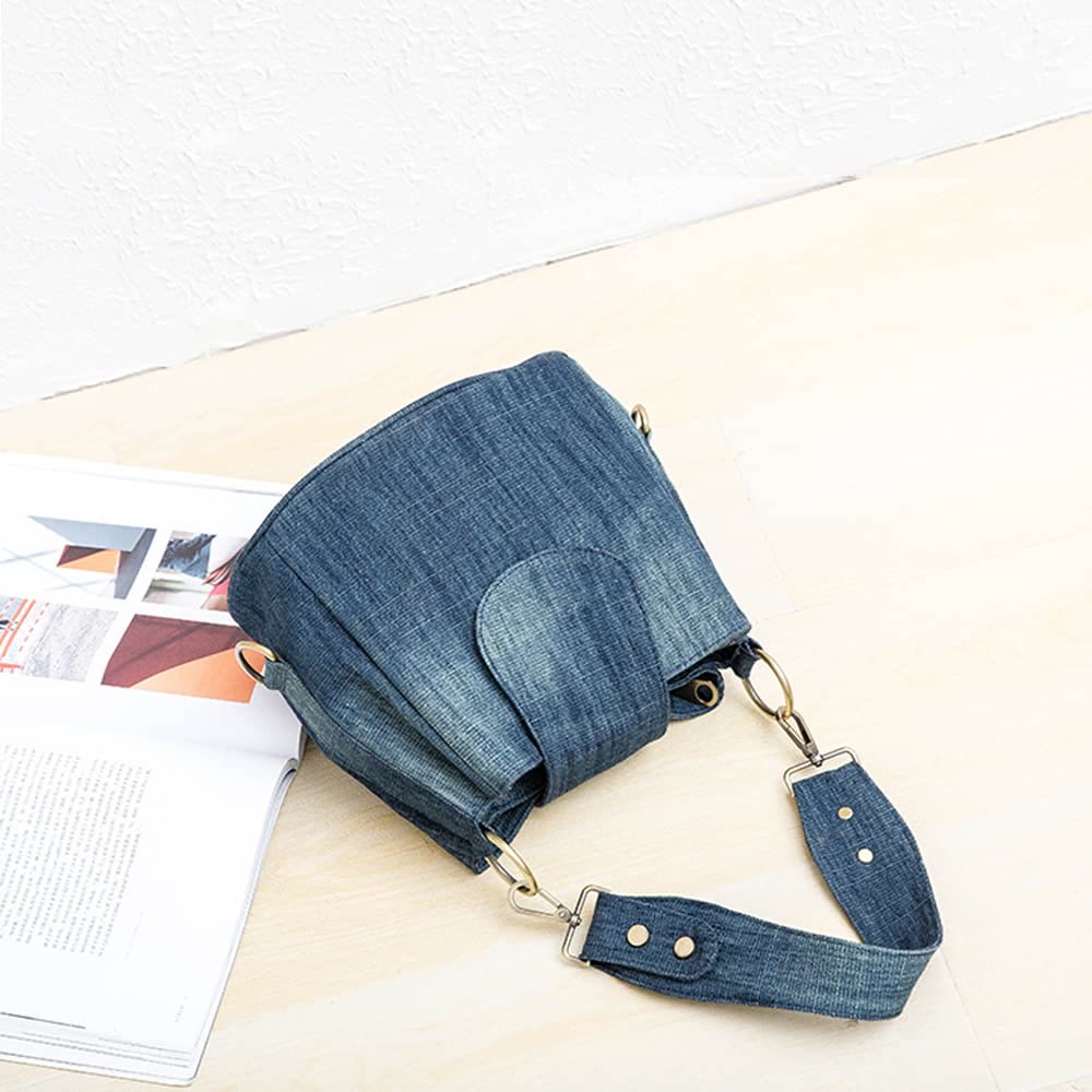 Denim-Unterarm-Beuteltasche für Damen, große Tasche mit Henkel