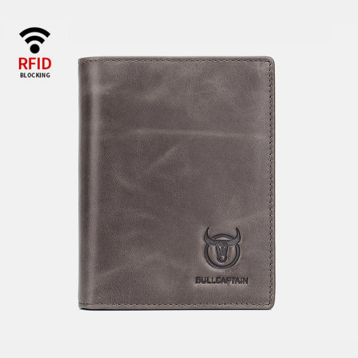 Diebstahlsichere, RFID-geschützte Geldbörse aus echtem Leder mit mehreren Steckplätzen