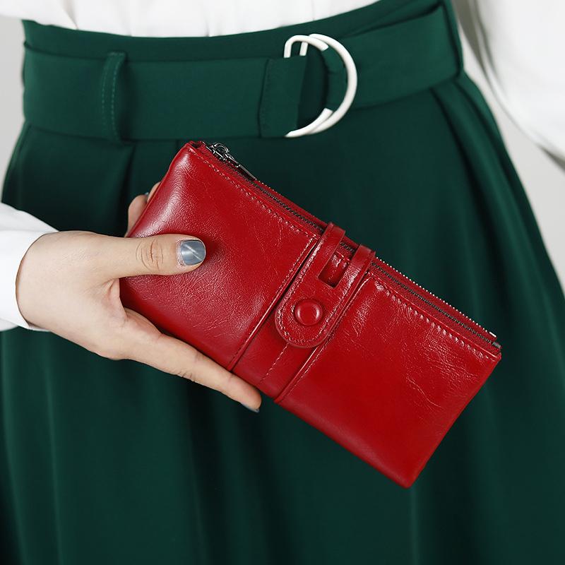 Lange Geldbörse im Vintage-Stil mit RFID-Schutz