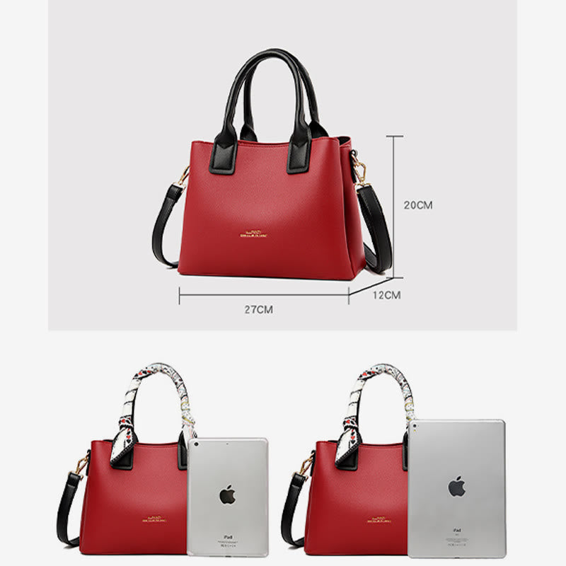 Elegante Handtasche für Damen, abnehmbarer Seidengriff, Umhängetasche für Damen
