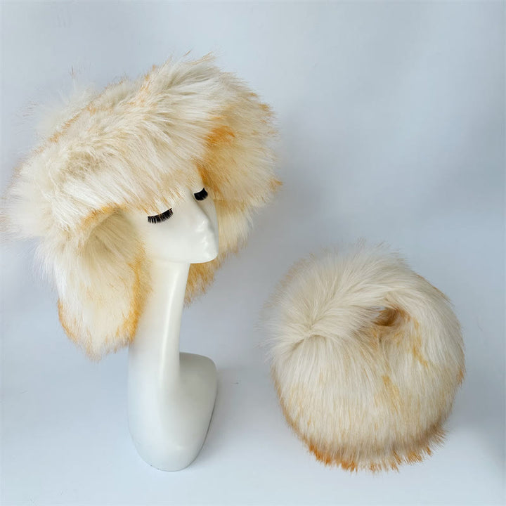 Kunstpelz weiche Hut Tasche Set für Frauen Winter Dating