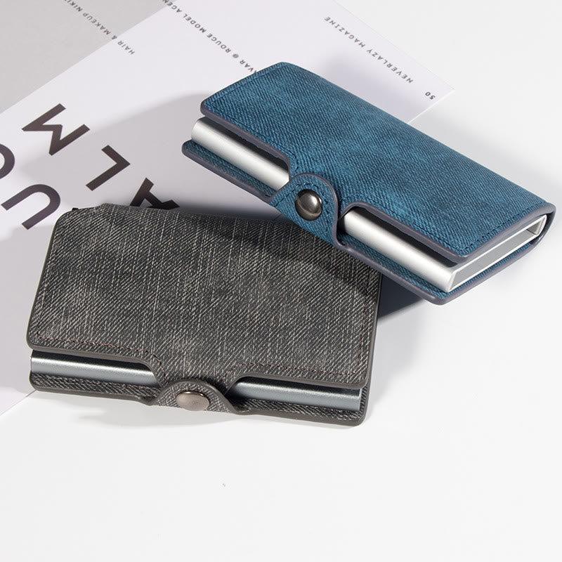 RFID-Mini-Slim-Geldbörse mit Kartenetui aus Metall