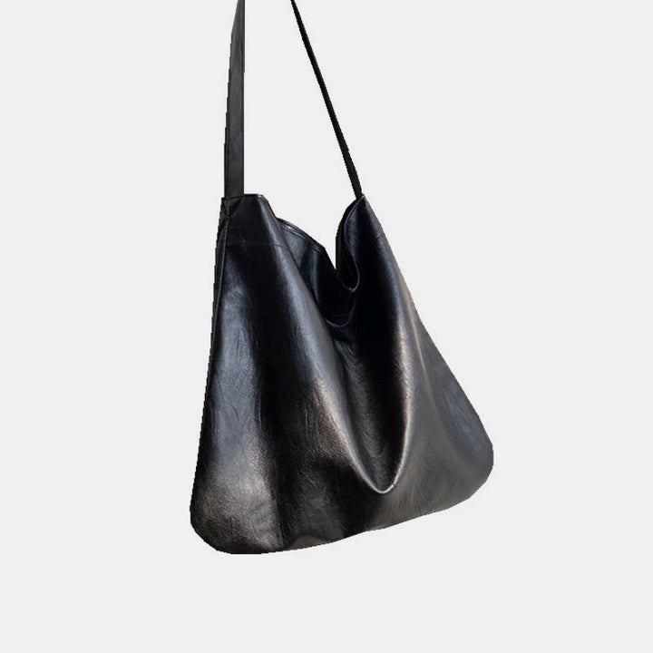 Weiche Tragetasche aus veganem Leder für Damen, klassische Pendler-Umhängetasche