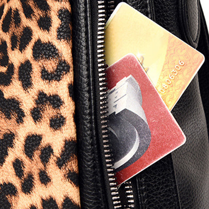 Tote mit Leoparden-Zebra-Print für Damen, veganes Leder, große Handtasche