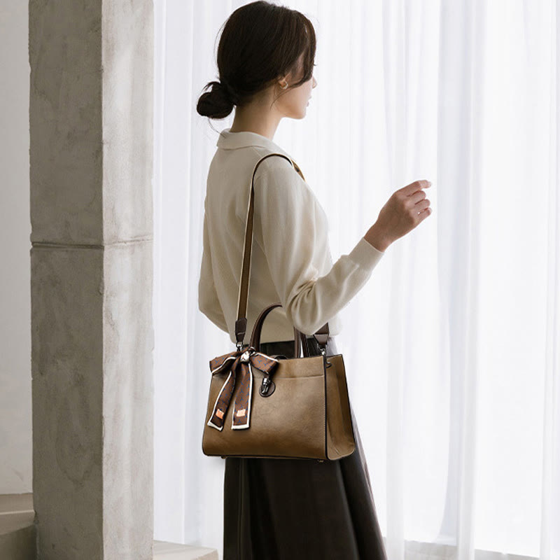 Handtasche mit Schleife für Damen, elegante Retro-Umhängetasche