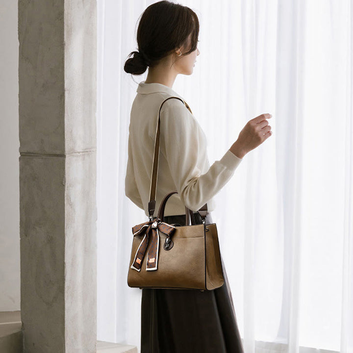 Handtasche mit Schleife für Damen, elegante Retro-Umhängetasche