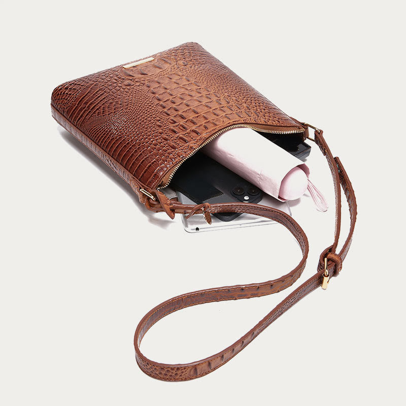 Umhängetasche für Damen, Retro-Krokodilmuster, Leder, Dating-Tasche
