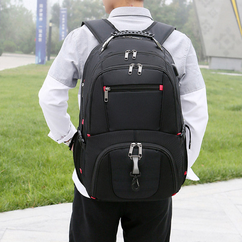Extragroßer Business-Laptop-Rucksack mit mehreren Taschen und USB-Ladegerät