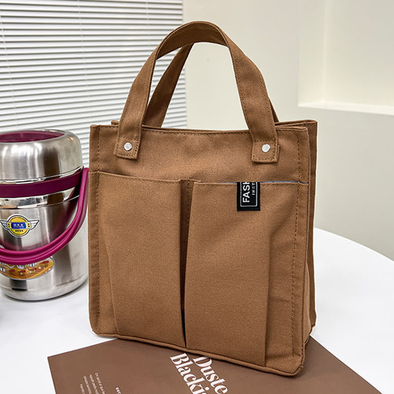 Mini-Tragetasche für Damen, einfarbig, einfache Handtasche aus Canvas