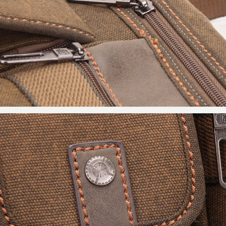 Umhängetasche für Herren, Vintage, dickes Canvas, große Kapazität
