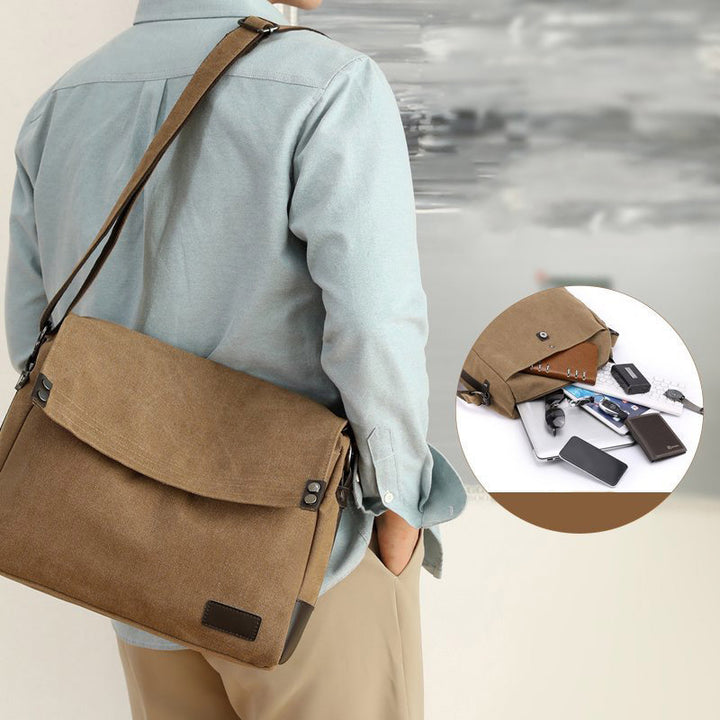 Lässige Messenger-Tasche aus Canvas mit großem Fassungsvermögen