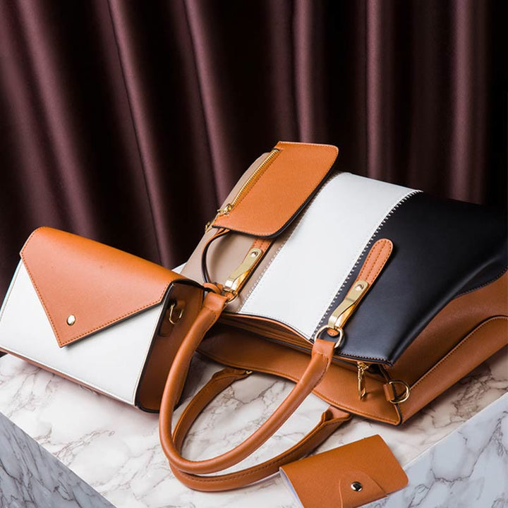 Taschenset in Kontrastfarbe für Damen, schlichte, elegante Damentasche