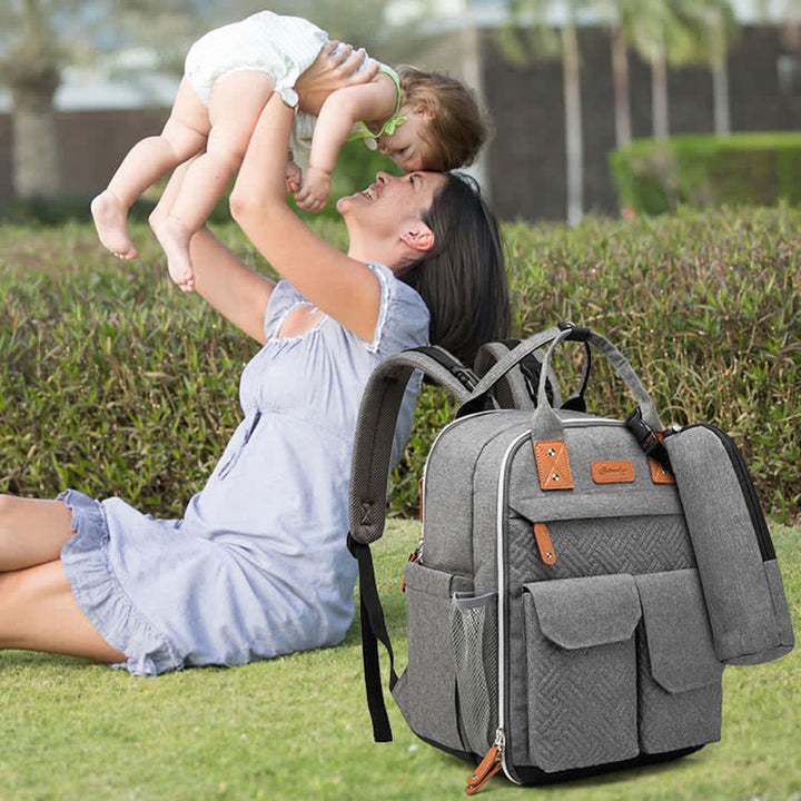 Wickeltasche Rucksack Multifunktions wasserdicht Mama Tasche mit Wickelunterlage