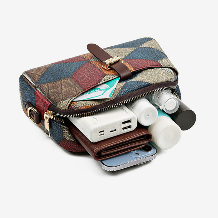 Umhängetasche in Kontrastfarbe für Damen, schicke Schultertasche