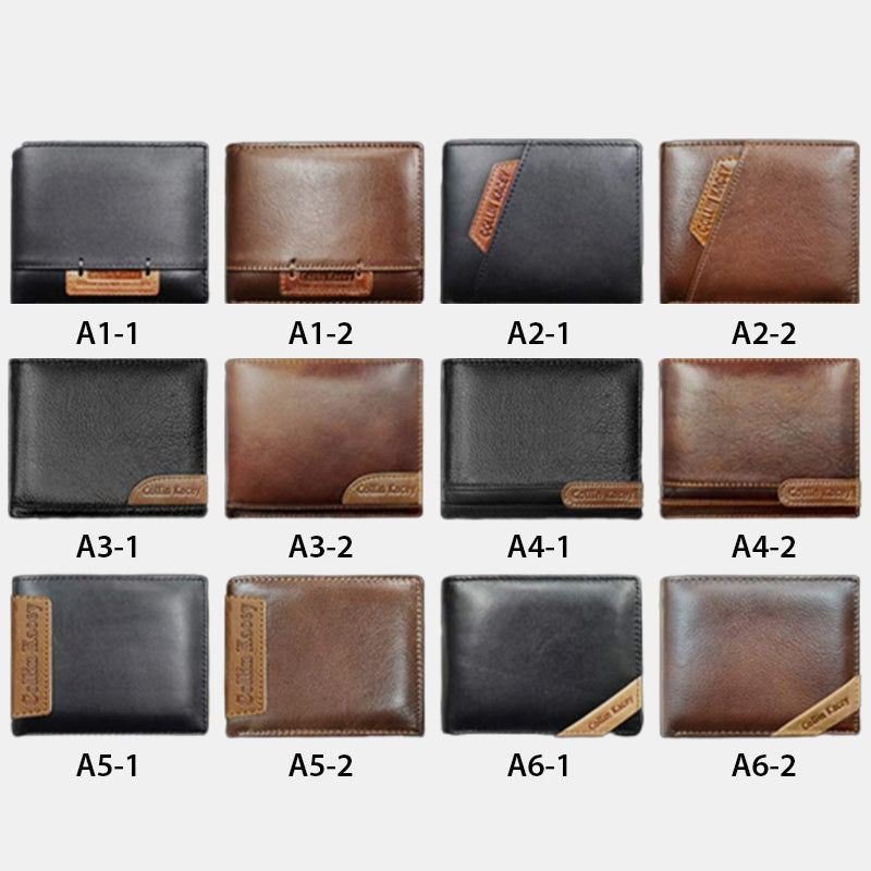 Herren Retro Bifold Kurze Geräumige Leder Geldbörse Multi Style Optionals