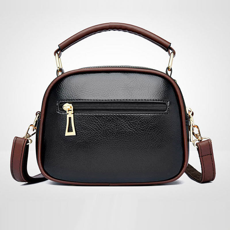Handtasche mit Blumenprägung für Damen, Umhängetasche mit zwei Fächern