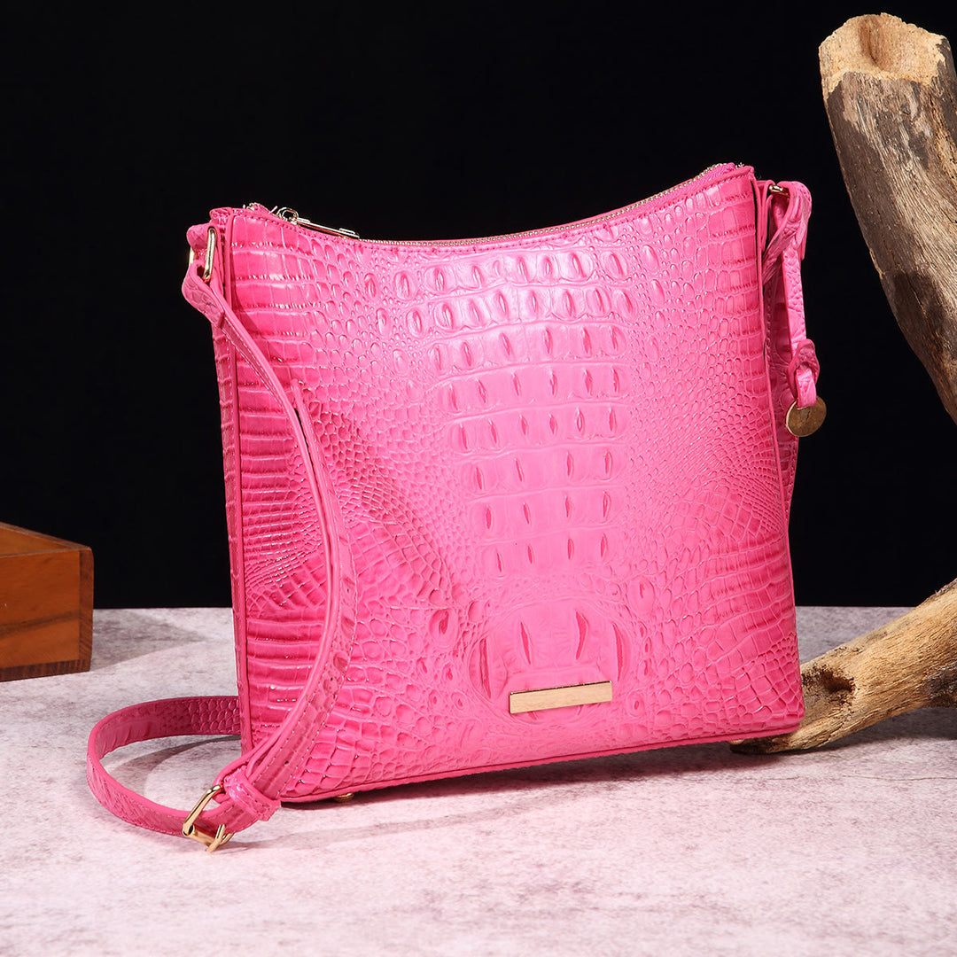 Umhängetasche für Damen, Retro-Krokodilmuster, Leder, Dating-Tasche