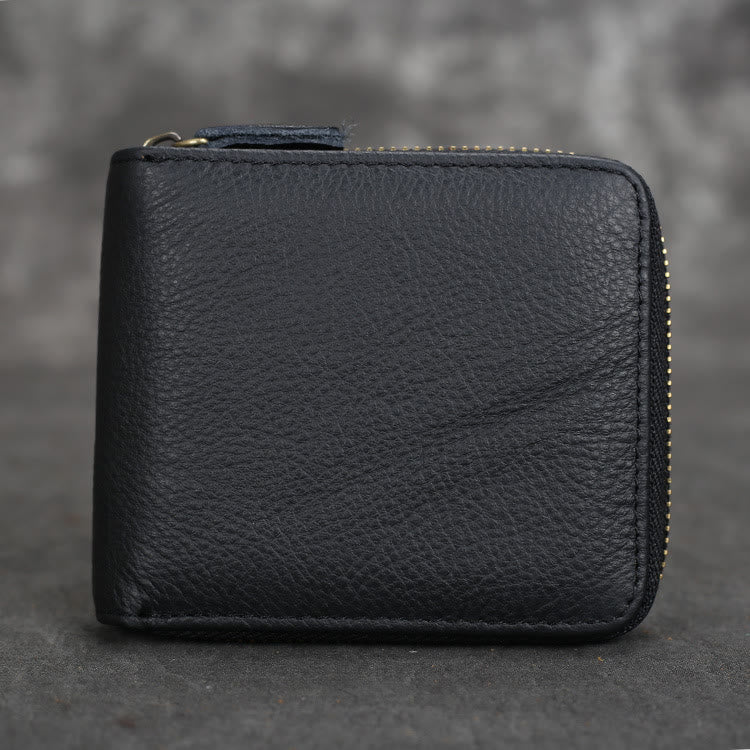 Retro Leder Geldbörse Multifunktionale Kleine Geldbörse mit Reißverschluss für Herren