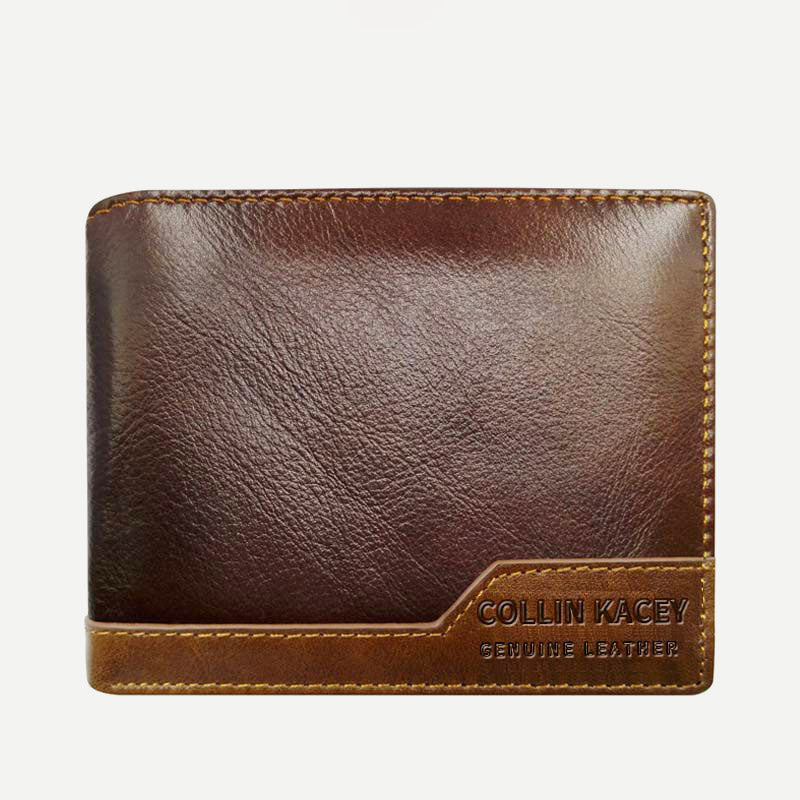 Herren Retro Bifold Kurze Geräumige Leder Geldbörse Multi Style Optionals