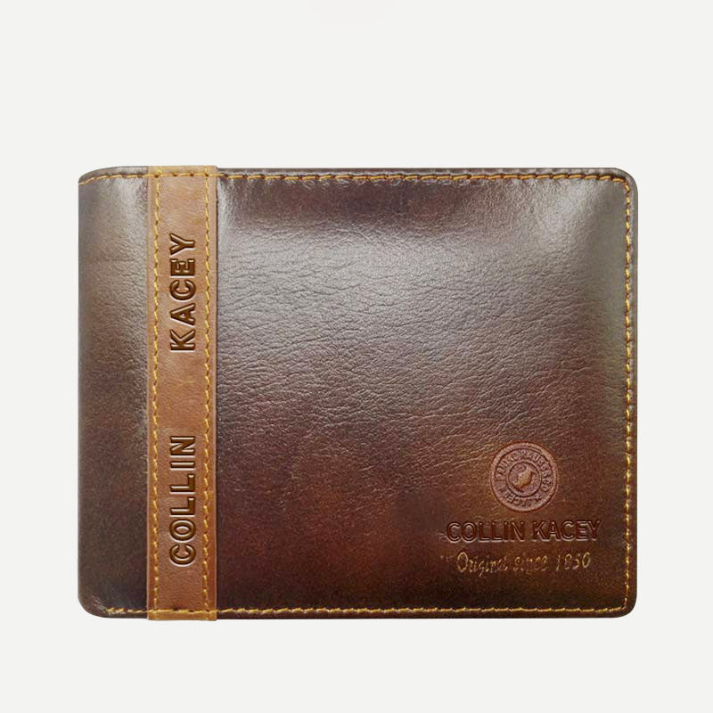 Herren Retro Bifold Kurze Geräumige Leder Geldbörse Multi Style Optionals