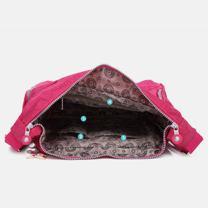 Umhängetasche für Damen, leicht, mehrere Taschen, lässige Schultertasche aus Segeltuch