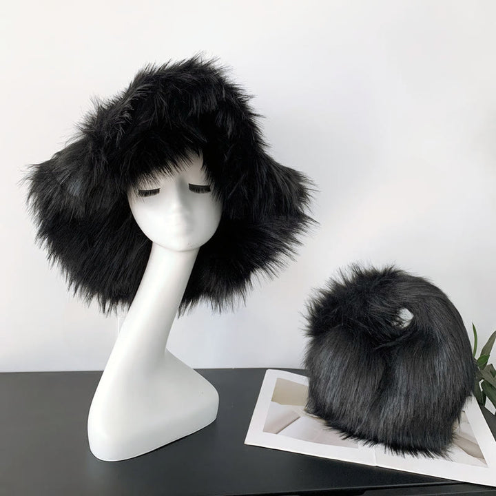 Kunstpelz weiche Hut Tasche Set für Frauen Winter Dating
