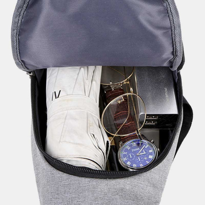 Sling Bag für Herren, leichte, graue Umhängetasche zum Wandern