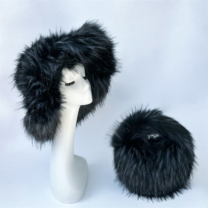 Kunstpelz weiche Hut Tasche Set für Frauen Winter Dating