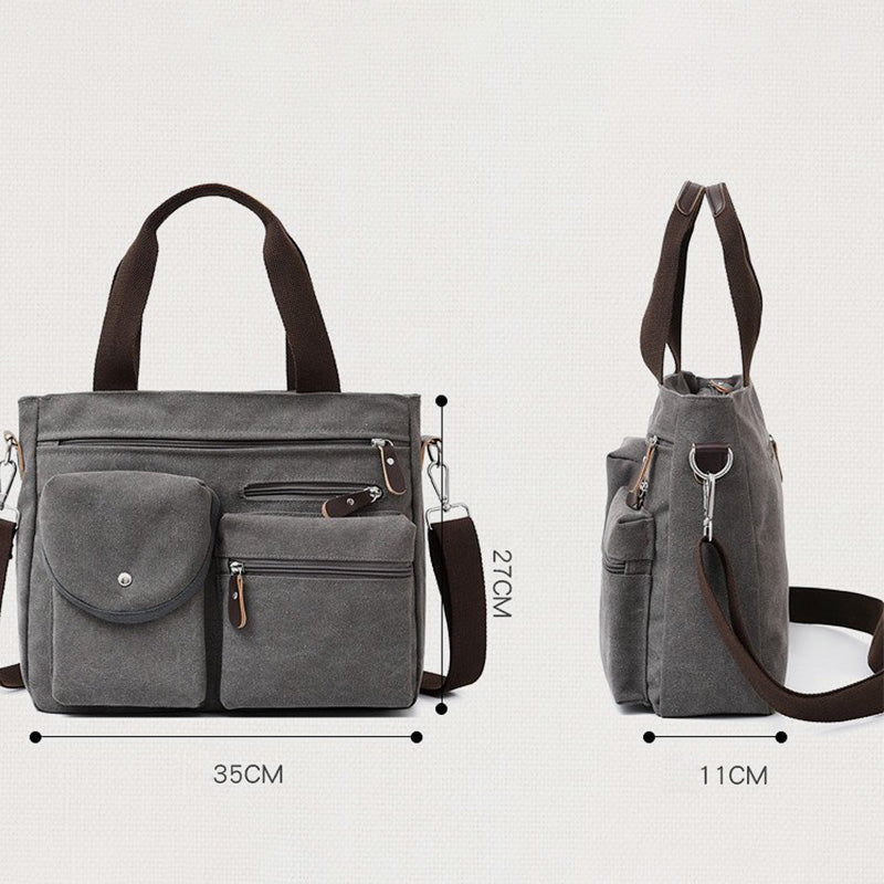 Lässige Umhängetasche mit großem Fassungsvermögen und mehreren Taschen
