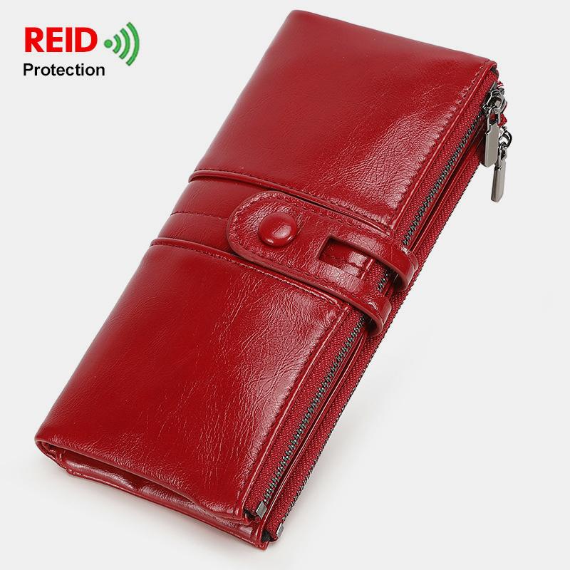 Lange Geldbörse im Vintage-Stil mit RFID-Schutz