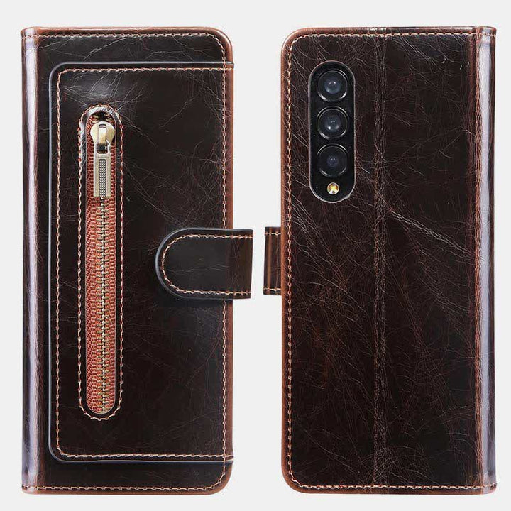 Z Fold 4 /3 Hülle Brieftasche für Frauen Männer PU Leder Flip Kickstand Telefonabdeckung
