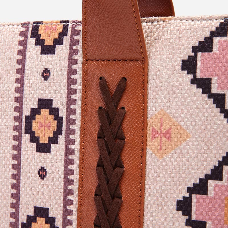 Vintage Leinen Baumwolle Handtasche für Frauen Bohemian Crossbody Tote