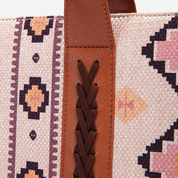 Vintage Leinen Baumwolle Handtasche für Frauen Bohemian Crossbody Tote