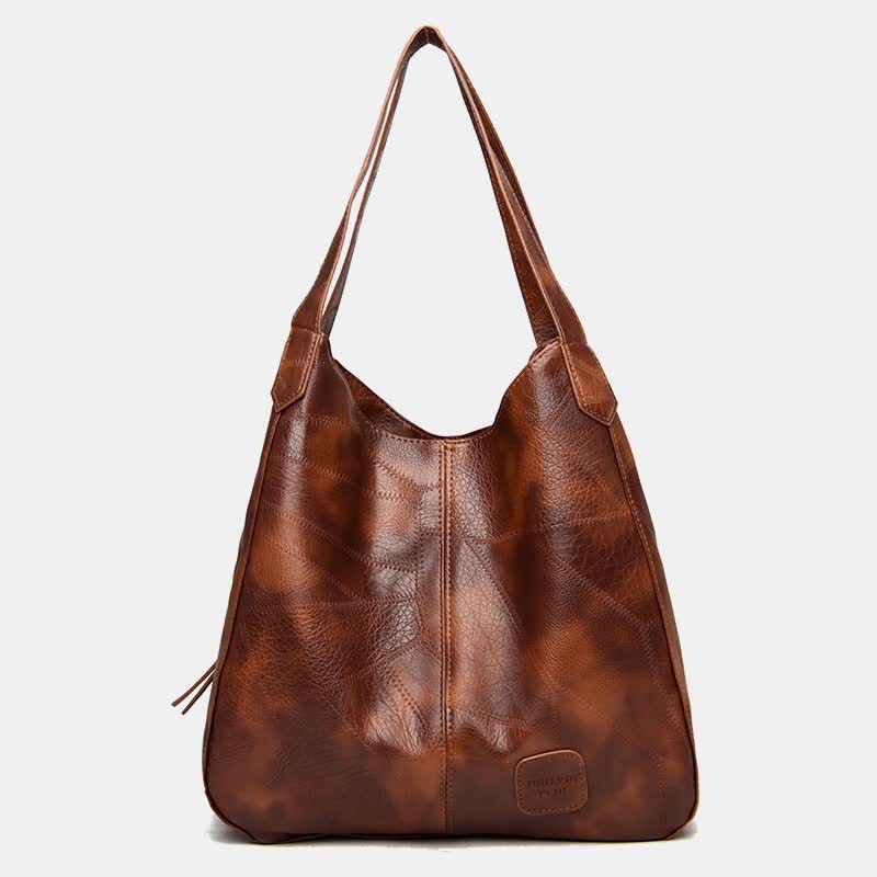 Große Kapazität Simply Fashion Umhängetasche Dreilagige Hobo Bag