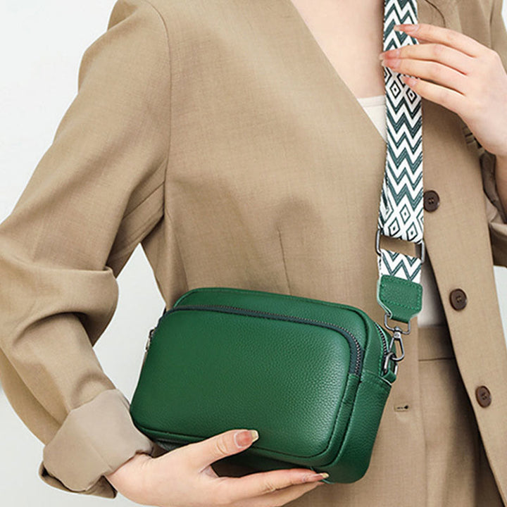 Umhängetasche für Damen, weiches Leder mit Litschi-Muster, Einkaufstasche