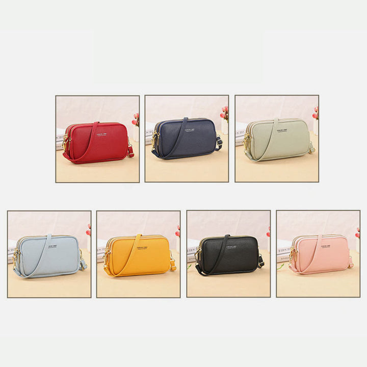 Handytasche mit drei Fächern für Damen, große Umhängetasche