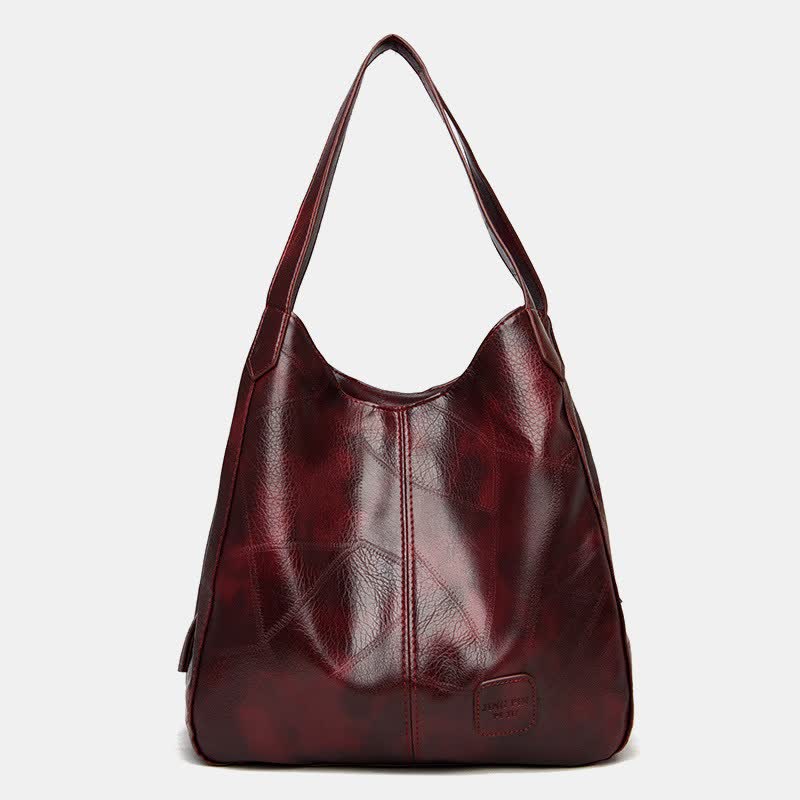 Große Kapazität Simply Fashion Umhängetasche Dreilagige Hobo Bag