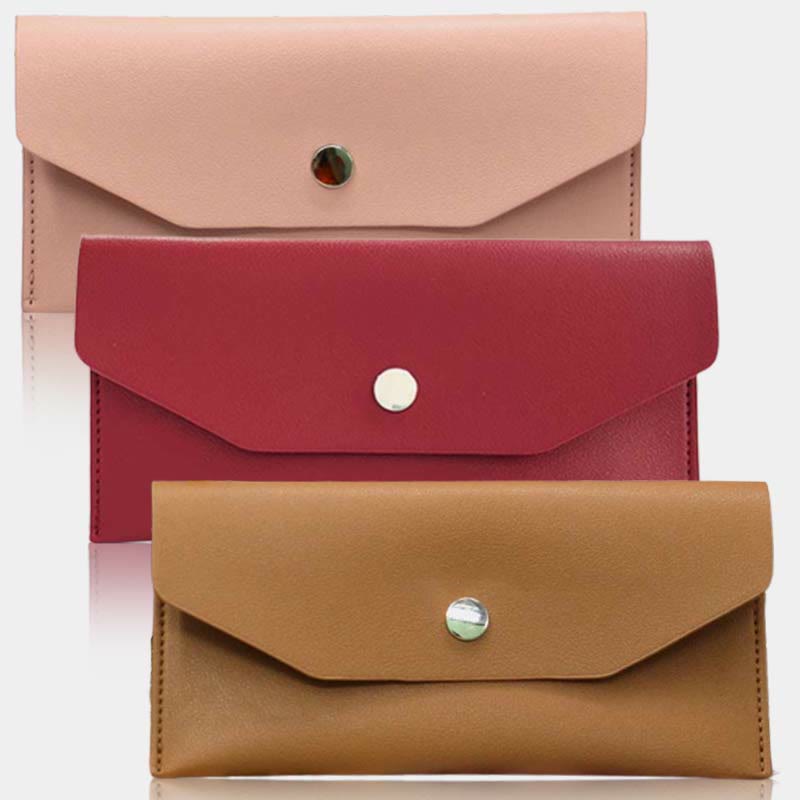 Geldbörse für Damen, 3-teilig, minimalistisch, Geldkarten, Lederumschlag, Party-Geldbörse