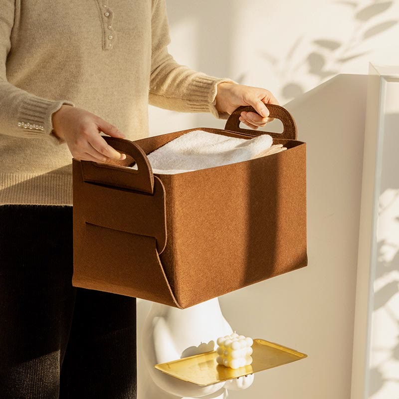 Aufbewahrungstasche für Zuhause, tragbar, Filz, Kleidung, Organizer, Korb, Snackbox