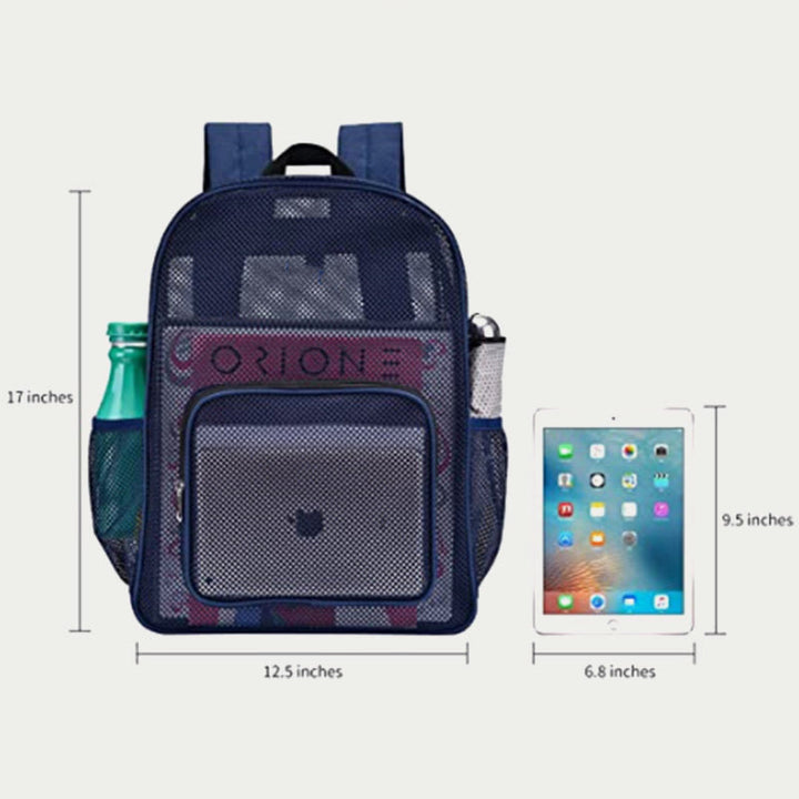 Netz-Rucksack für die Schule, Reisen, durchsichtige tragbare Handtasche