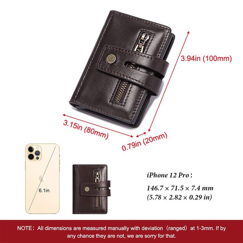 Echtes Leder Herren RFID Blocking Geldbörse Schnellzugriff Kartenhalter