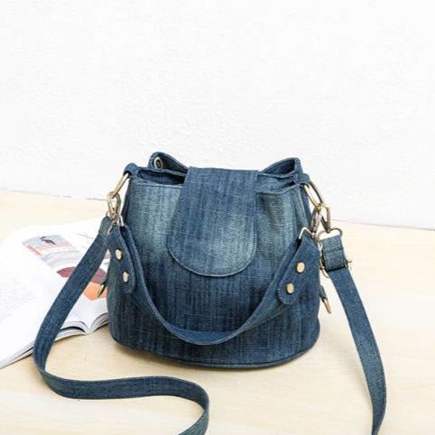 Denim-Unterarm-Beuteltasche für Damen, große Tasche mit Henkel