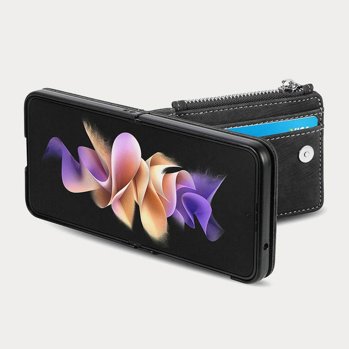 Handyhülle für Z Flip 6 / Z Flip 5 2-in-1 abnehmbare kleine Brieftasche